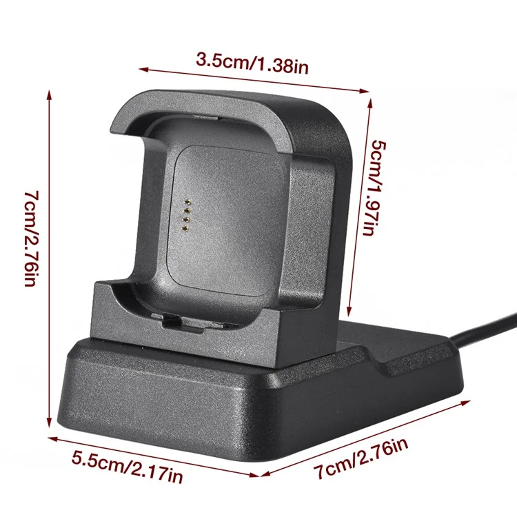 Square Base Charger Docking Cradle Station with USB Cable for Fitbit Versa 2