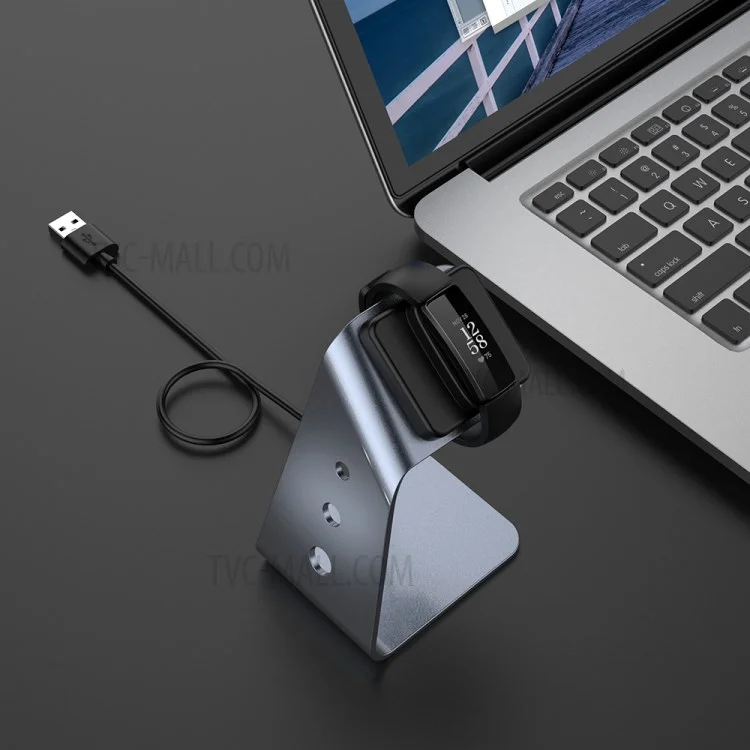Ladekrads-Dockingstation mit 1,5 m USB-Kabel für Fitbit Inspire 2/Ace3 - Grau