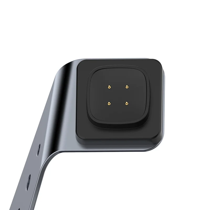Aluminum Alloy Magnetic USB Charging Stand Base Station with 1.5M USB Cable for Fitbit Sense/Versa 3 - Grey