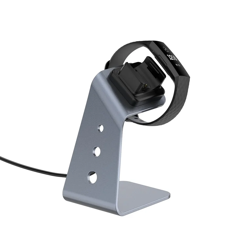 Charger Stand Charging Cable Dock Station Base Cradle with 1.5M USB Cable for Fitbit Charge 4/3/3 SE - Grey