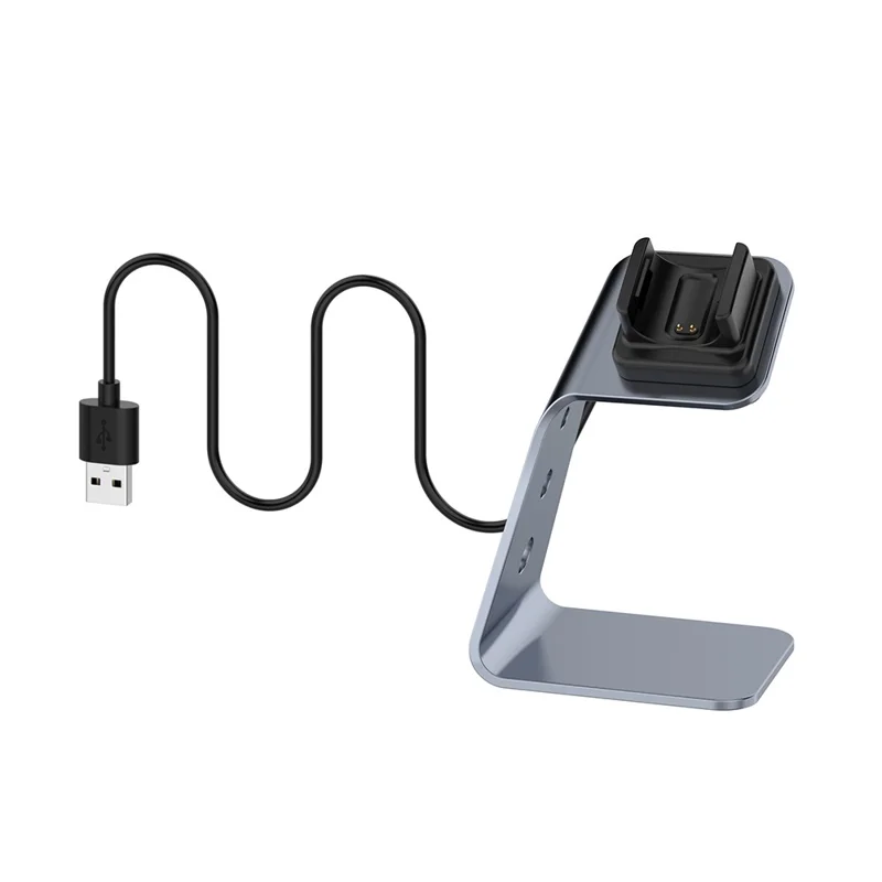 Charger Stand Charging Cable Dock Station Base Cradle with 1.5M USB Cable for Fitbit Charge 4/3/3 SE - Grey