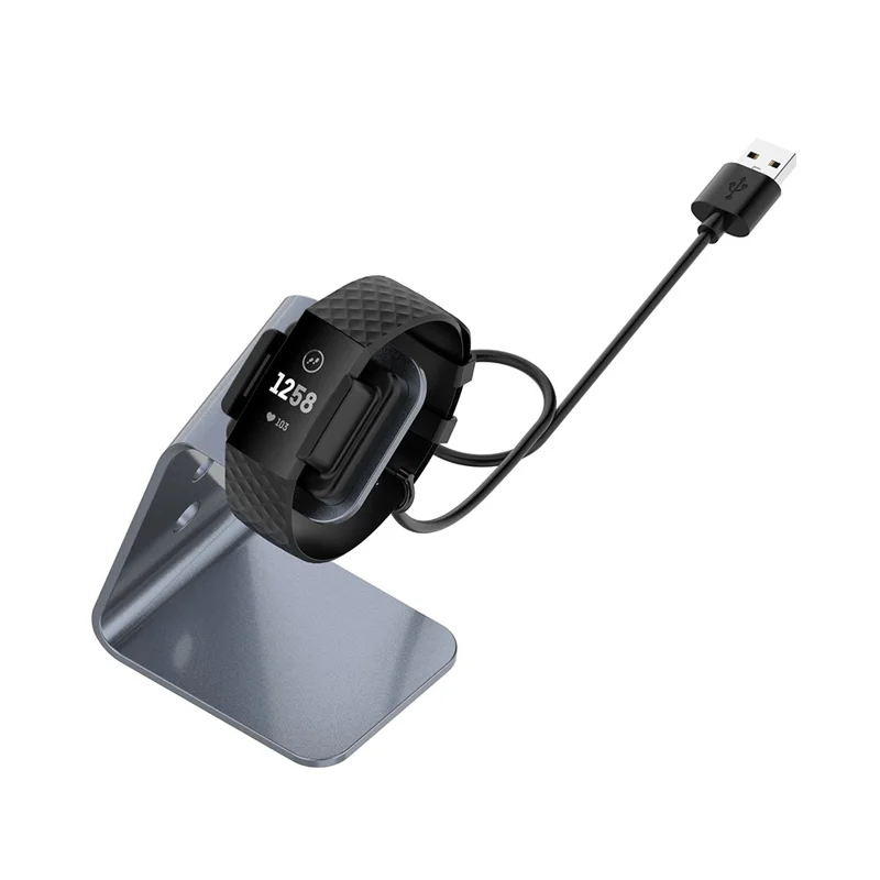 Charger Stand Charging Cable Dock Station Base Cradle with 1.5M USB Cable for Fitbit Charge 4/3/3 SE - Grey