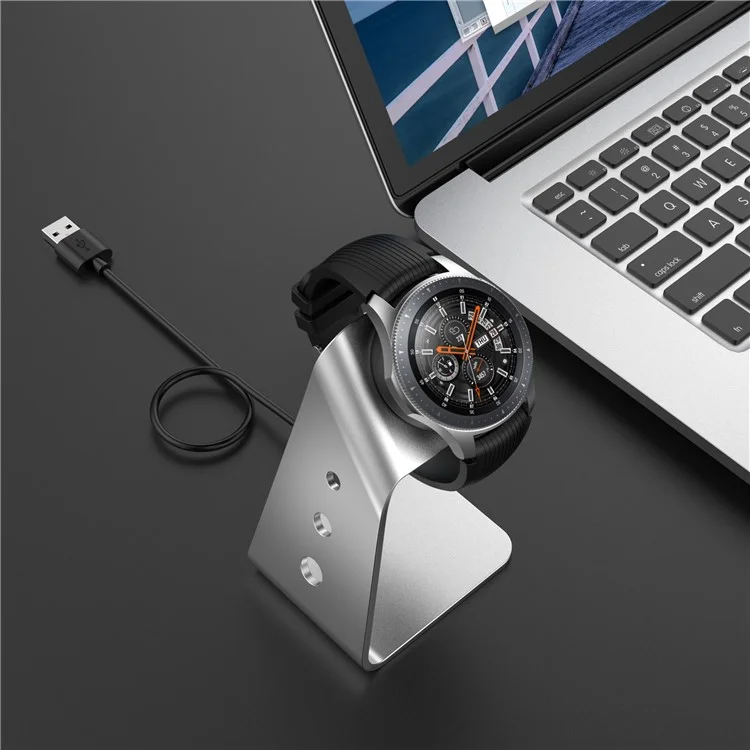 Aluminium Alliam USB Charging Dock Bracket Charging Stand Pour Samsung Galaxy Watch 46mm / s3 Series / s2 Series Smart Watch - Argent