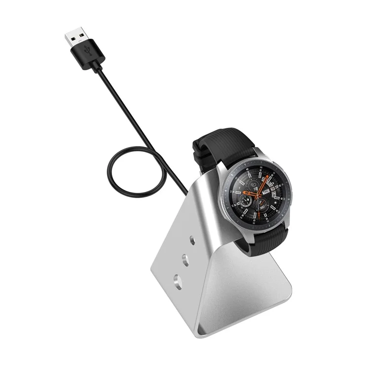 Aluminium Alliam USB Charging Dock Bracket Charging Stand Pour Samsung Galaxy Watch 46mm / s3 Series / s2 Series Smart Watch - Argent