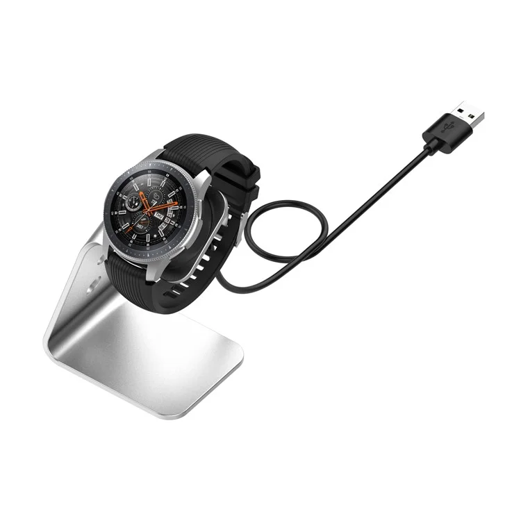Aluminium Alliam USB Charging Dock Bracket Charging Stand Pour Samsung Galaxy Watch 46mm / s3 Series / s2 Series Smart Watch - Argent