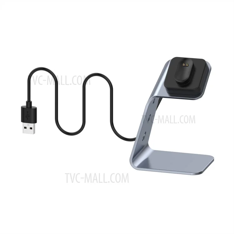 Supporto di ricarica dock per caricabatterie in lega di alluminio per Fitbit Inspire/Inspire HR/Ace2 Smart Bracelet - Grigio