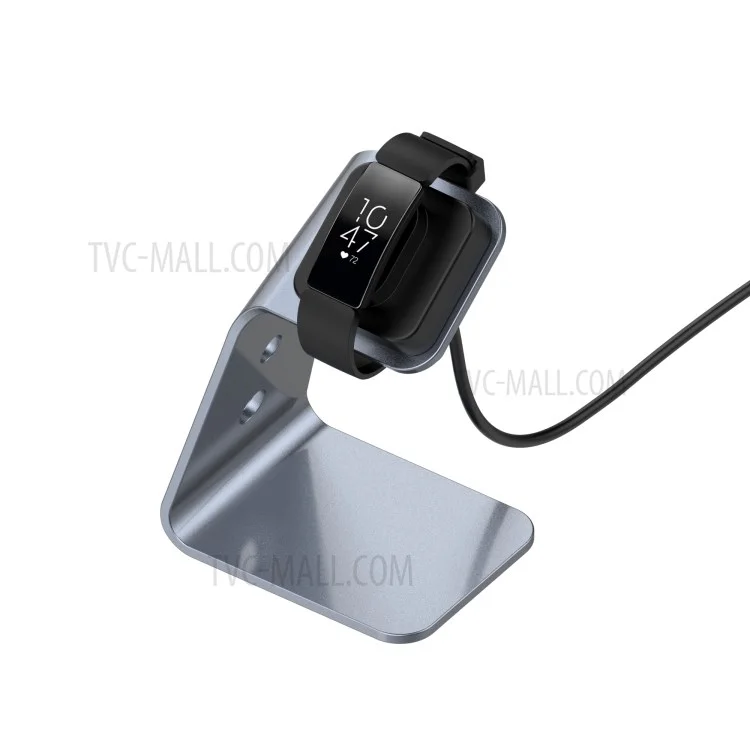 Supporto di ricarica dock per caricabatterie in lega di alluminio per Fitbit Inspire/Inspire HR/Ace2 Smart Bracelet - Grigio