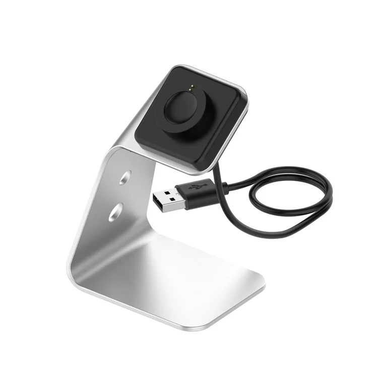 Smartwatch Aluminum Aluman Charging Stand Desktop Mount Com Cabo de 1,5m Para Fóssil Gen5/Gen 4 - Prata