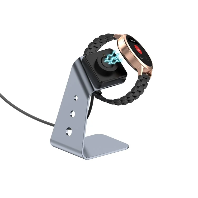 Smartwatch Aluminum Aluman Charging Stand Desktop Mount Com Cabo de 1,5m Para Fóssil Gen5/Gen 4 - Cinza