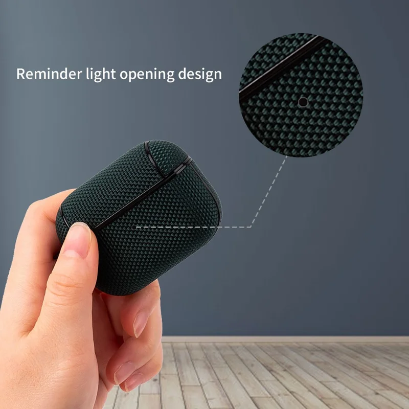 PC + Cloth Bluetooth-compatible Earphone Protection Case Cover with Buckle for AirPods Pro - Black