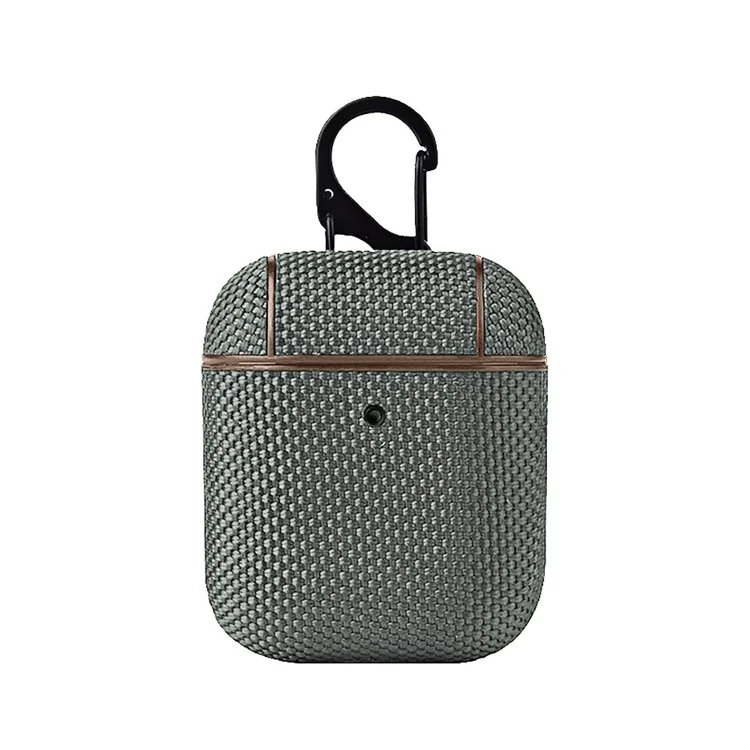 PC + Stoff Bluetooth Earphone Case Cover Mit Schnalle Für AirPods Mit Drahtloser Ladekoffer (2019)/AirPods Mit Ladekoffer (2016)/(2019) - Grau