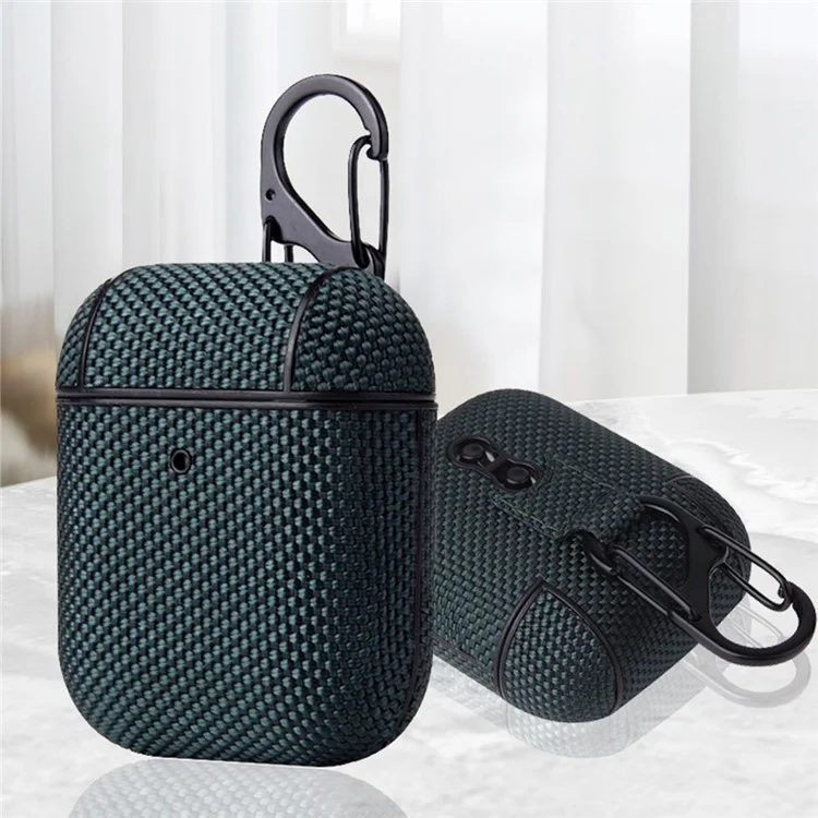 PC + Stoff Bluetooth Earphone Case Cover Mit Schnalle Für AirPods Mit Drahtloser Ladekoffer (2019)/AirPods Mit Ladekoffer (2016)/(2019) - Grau