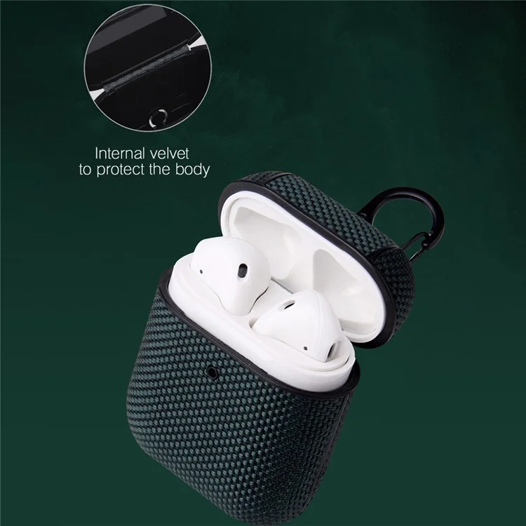 PC + Stoff Bluetooth Earphone Case Cover Mit Schnalle Für AirPods Mit Drahtloser Ladekoffer (2019)/AirPods Mit Ladekoffer (2016)/(2019) - Grau