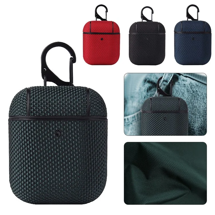PC + Stoff Bluetooth Earphone Case Cover Mit Schnalle Für AirPods Mit Drahtloser Ladekoffer (2019)/AirPods Mit Ladekoffer (2016)/(2019) - Grau