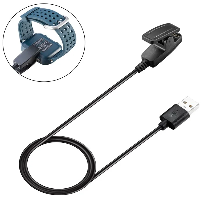 1 Mètre USB Charge Cable Smart Watch Charger Clip Avec Transfert de Données Pour Garmin Lily / Vivomove HR