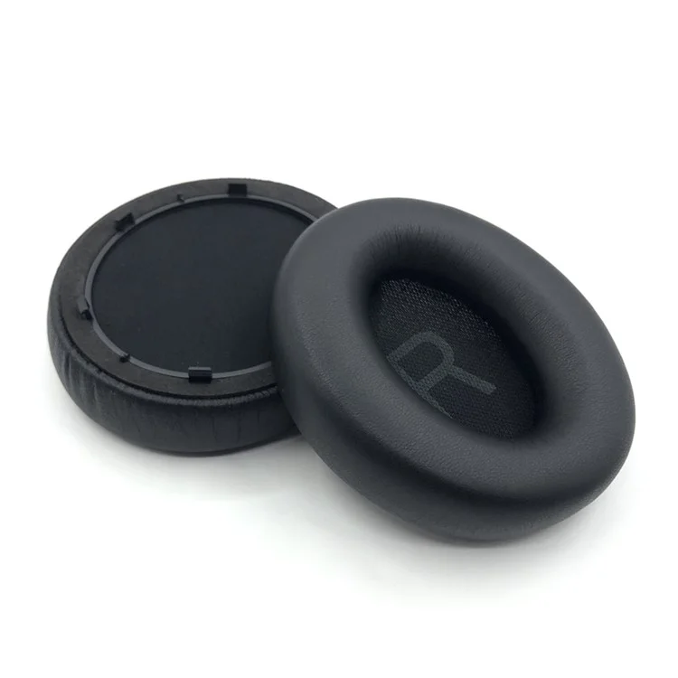 1Pair For Anker Soundcore Space Q45 Earpads Bluetooth-compatible Headset Protein Leather Ear Cushions - Black