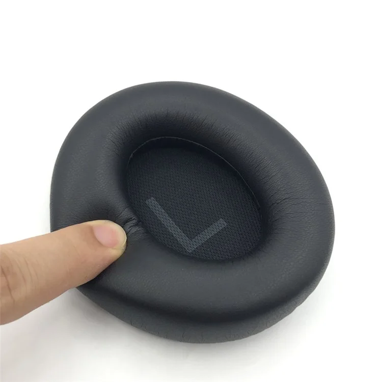 1Pair For Anker Soundcore Space Q45 Earpads Bluetooth-compatible Headset Protein Leather Ear Cushions - Black