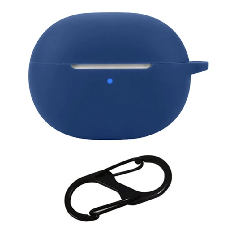 Per custodia in silicone 1MORE Q20 TWS Headset Anti-Scratch Wireless Earphone Cover con gancio a clip - Blu scuro