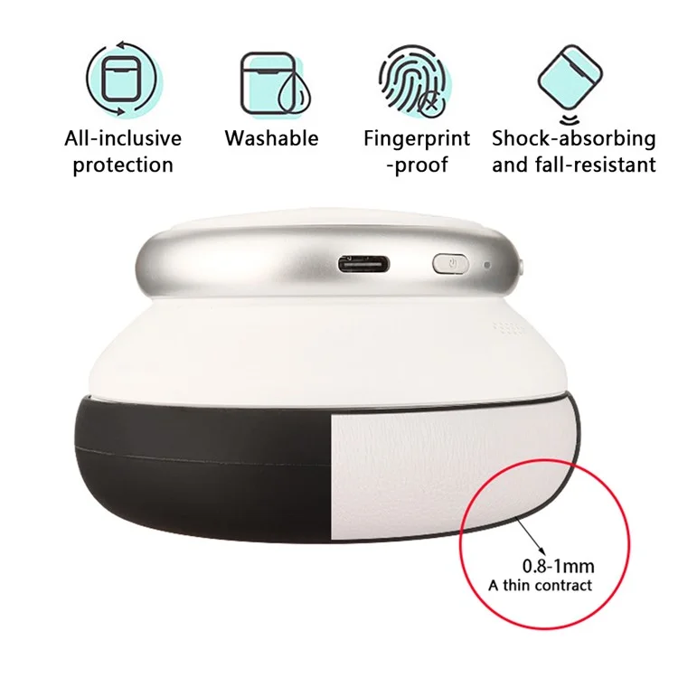 1 par para el protector de auriculares Anker Soundcore Space Q45 - Funda protectora de silicona para almohadilla de auricular - Negro