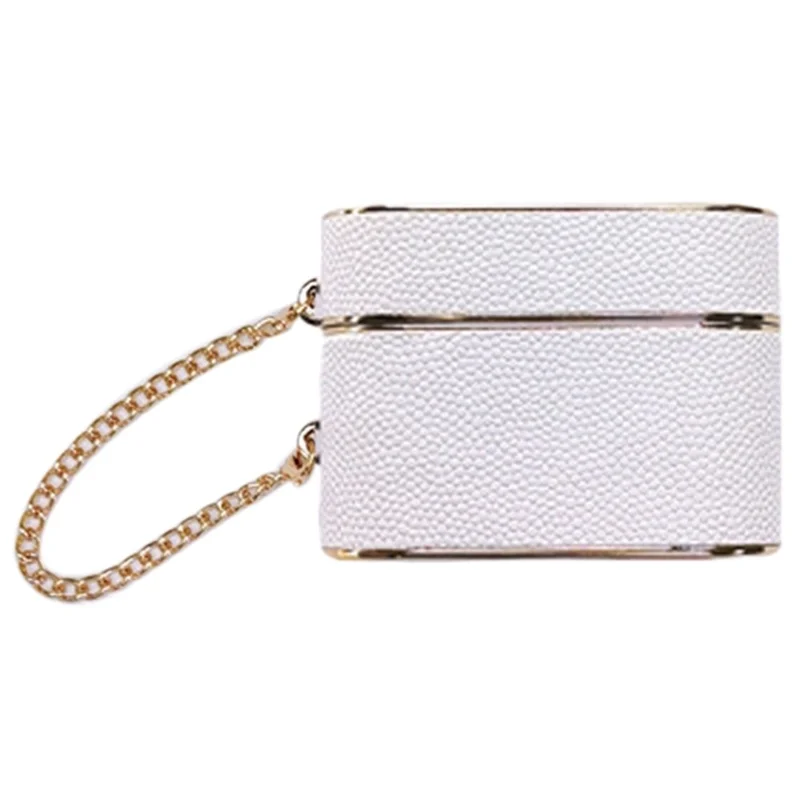 Obudowa na etui do ładowania AirPods Pro 2 w kształcie walca z skóry PU i tworzywa PC z paskiem - Biały