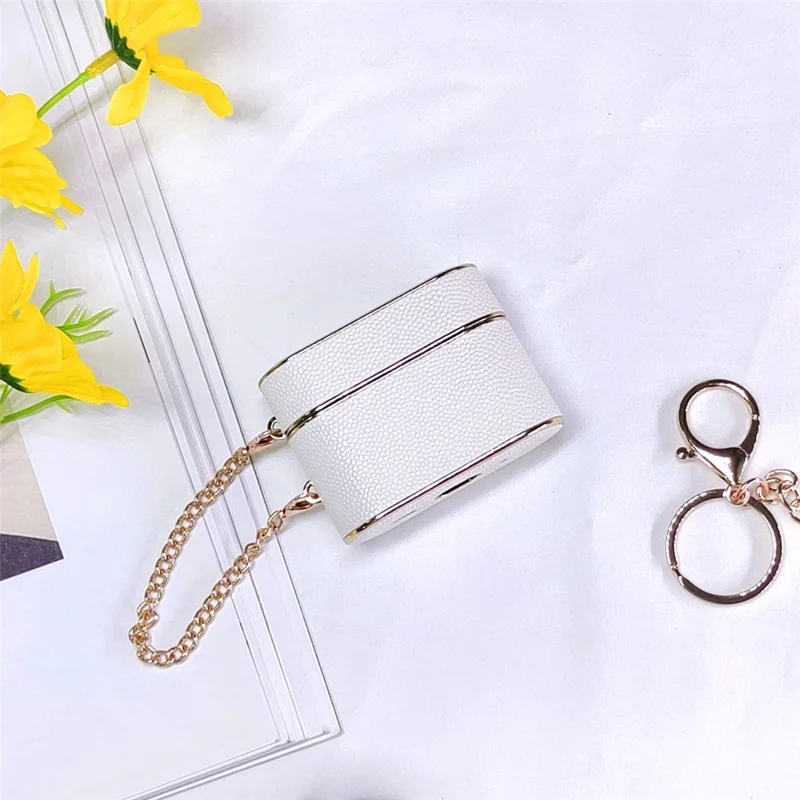 Obudowa na etui do ładowania AirPods Pro 2 w kształcie walca z skóry PU i tworzywa PC z paskiem - Biały