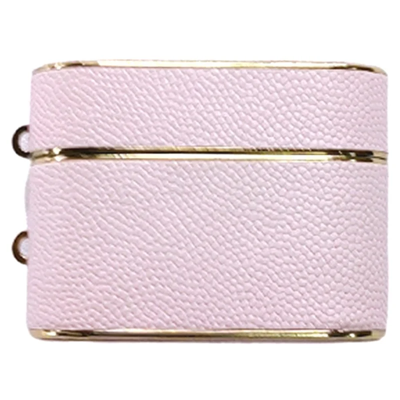 For AirPods Pro 2 Column Shape Bluetooth-compatible Earphone Cover Leather Texture TPU + PC Anti-drop Case - Light Pink
