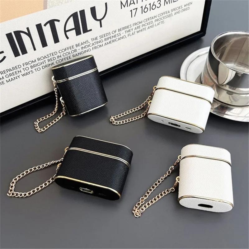 For AirPods Pro 2 Column Shape Bluetooth-compatible Earphone Cover Leather Texture TPU + PC Anti-drop Case - Blue