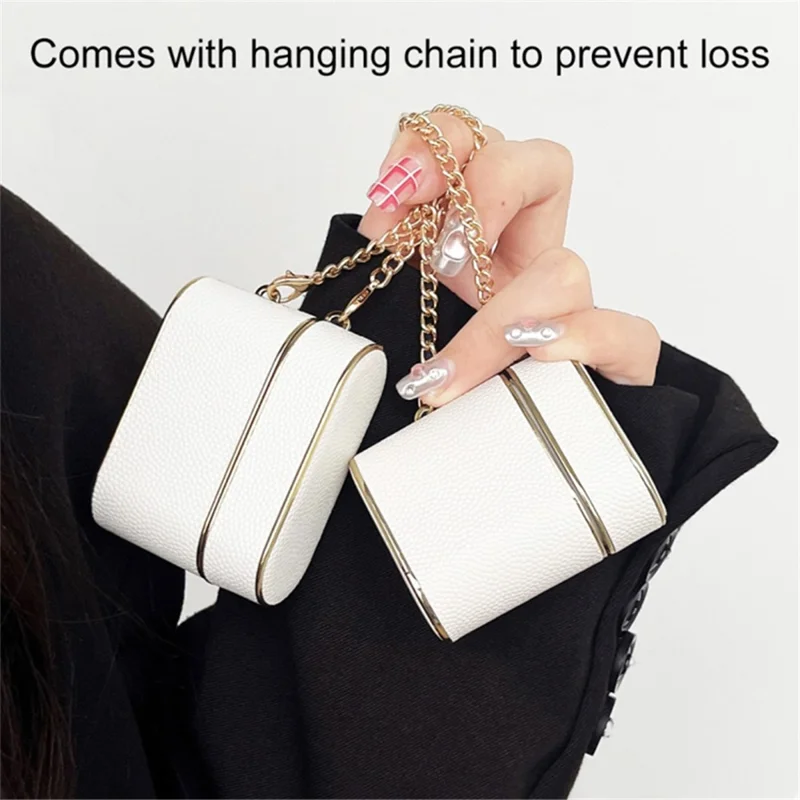 For Apple AirPods 3 Column Shape Bluetooth-compatible Earphone Cover Leather Texture TPU + PC Anti-Drop Case - Yellow