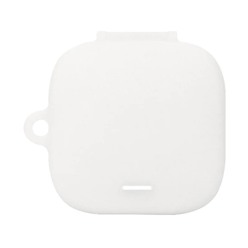 For Xiaomi Redmi Buds 6 Active Silicone Cover Bluetooth-compatible Earphone Sleeve with Anti-Lost Buckle - White