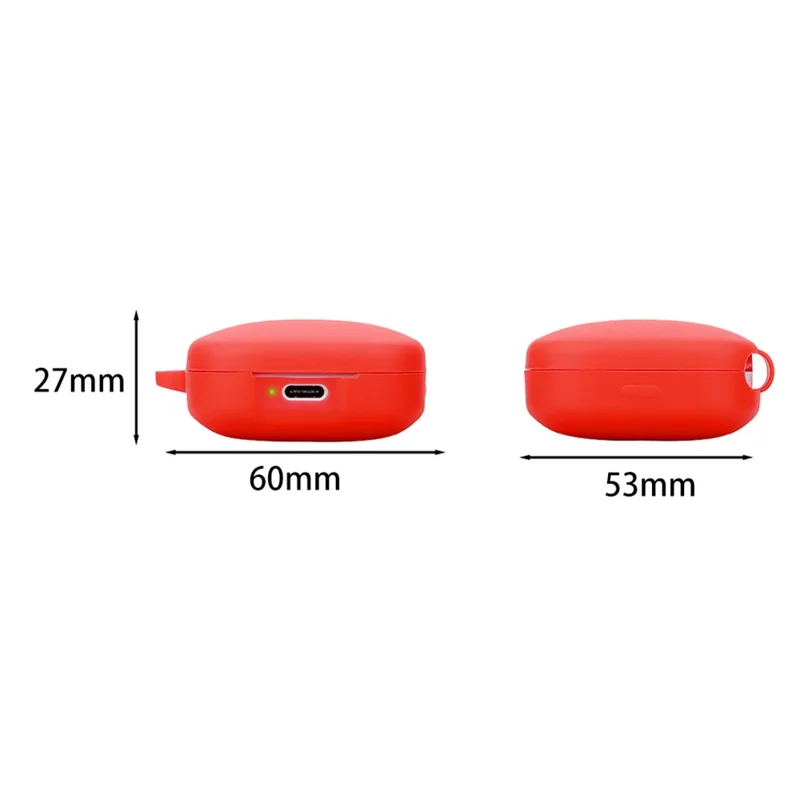 For Xiaomi Redmi Buds 6 Active Silicone Cover Bluetooth-compatible Earphone Sleeve with Anti-Lost Buckle - Matcha Green