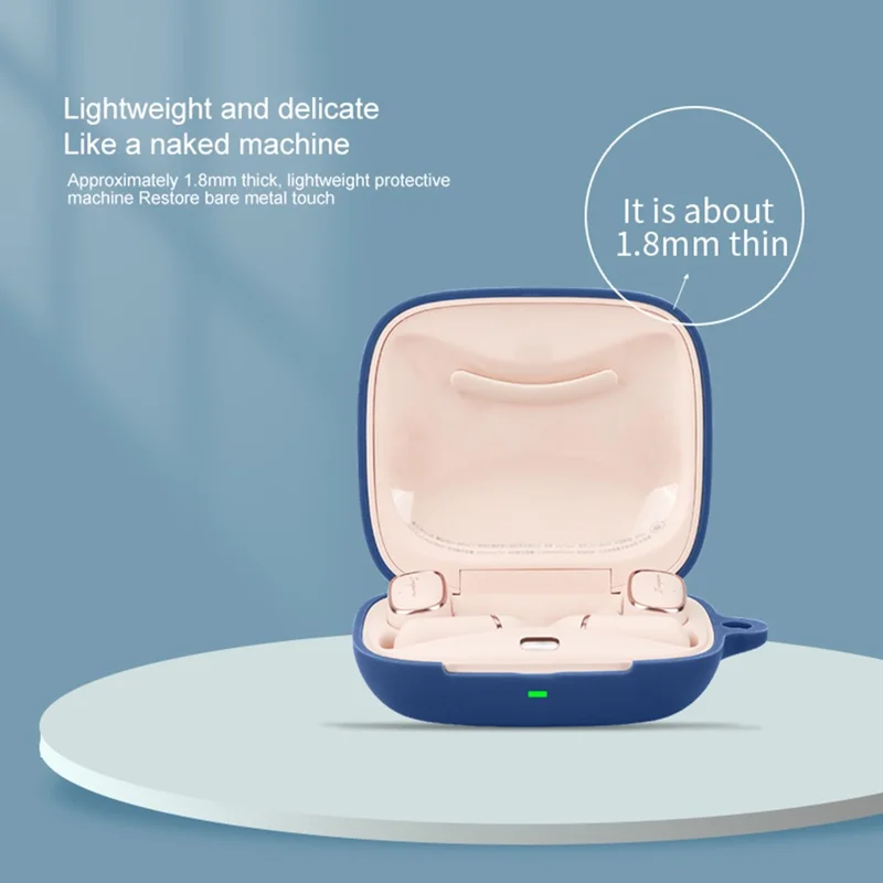 For Edifier Evo Open Headset Silicone Case Anti-Scratch Wireless Earphone Cover with Buckle - Red