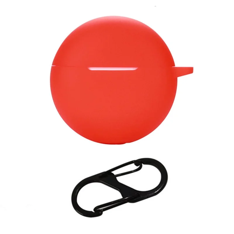 Funda de Silicona para Oppo Enco Air3i Auricular Bluetooth Funda con Hebilla Antiextravío - Roja