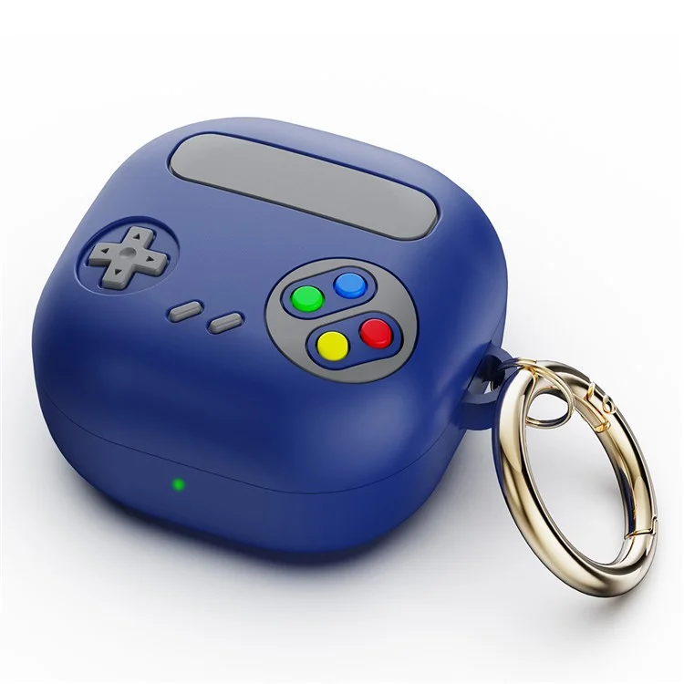 Für Samsung Galaxy Buds Live / Buds Pro / Buds Pro 2 Silikon-Schutzhülle im Retro-Spielekonsolen-Design - Dunkelblau