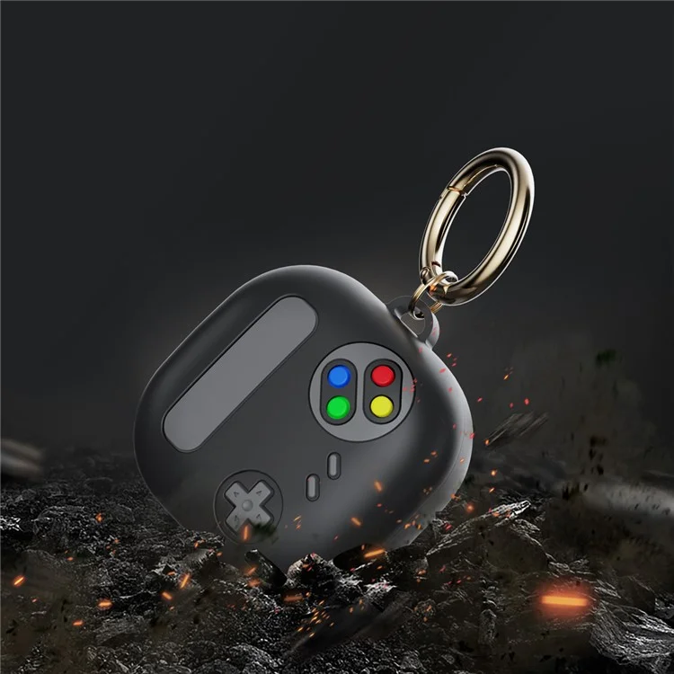 Für Samsung Galaxy Buds Live / Buds Pro / Buds Pro 2 Silikon-Schutzhülle im Retro-Spielekonsolen-Design - Dunkelblau