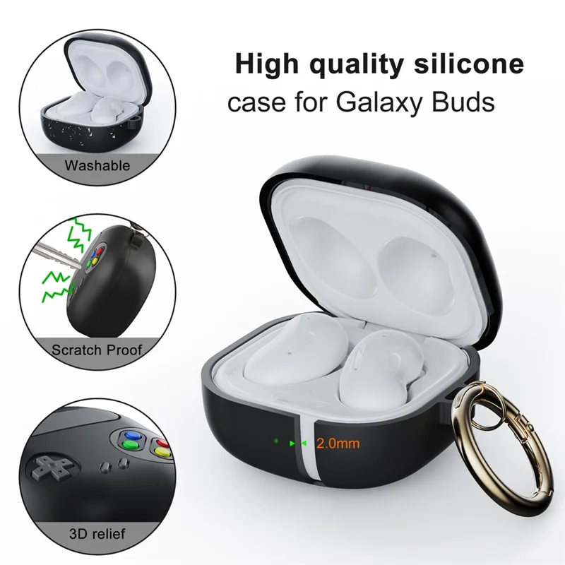 Per Samsung Galaxy Buds Live / Buds Pro / Buds Pro 2 Silicone Case Retro Game Console Design Headset Cover - Grey