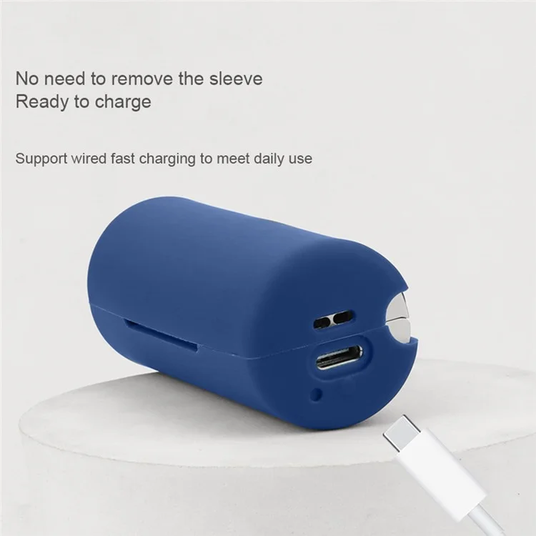 Para Huawei Freebuds Lipstick 2 Silicone Case Anti-Scratch Bluetooth Earphone Cover - Dark Blue