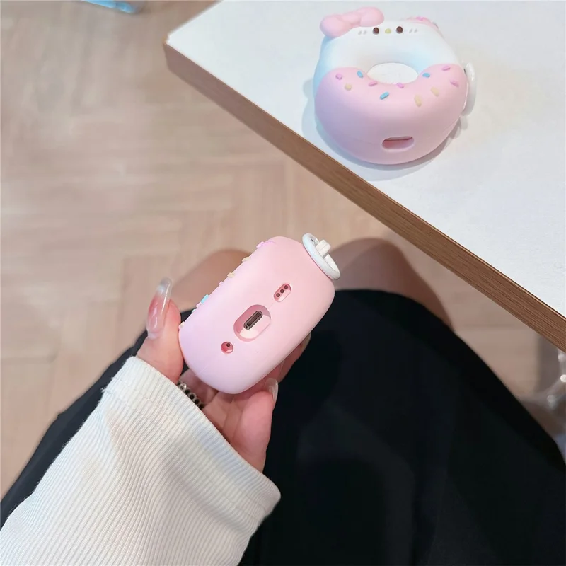 Per AirPods Pro 2 / Pro Lovely Bowknot Donut Earphone Case Custodia protettiva in PVC