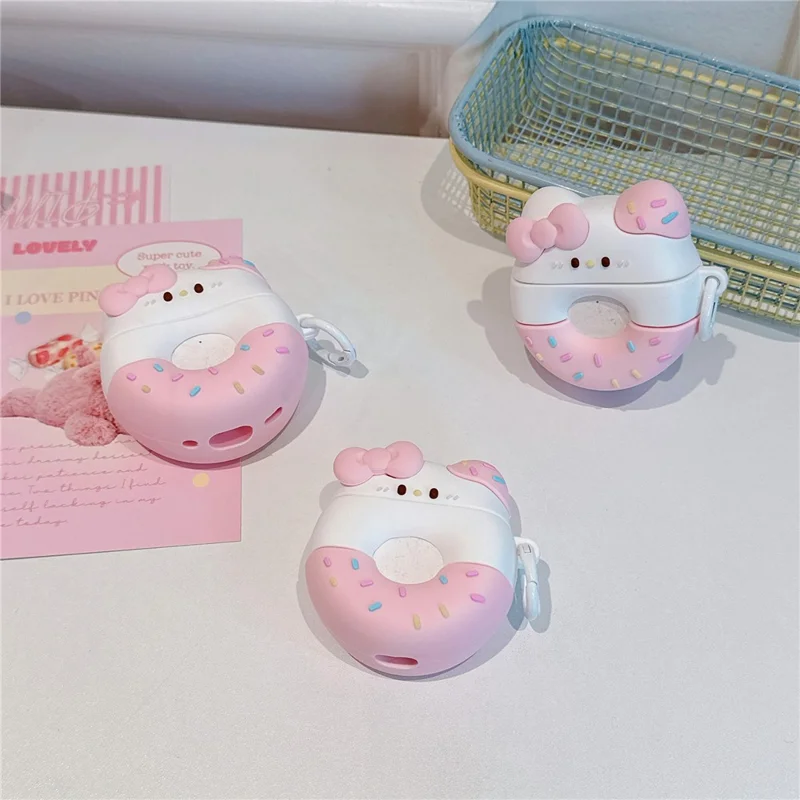 Per AirPods Pro 2 / Pro Lovely Bowknot Donut Earphone Case Custodia protettiva in PVC