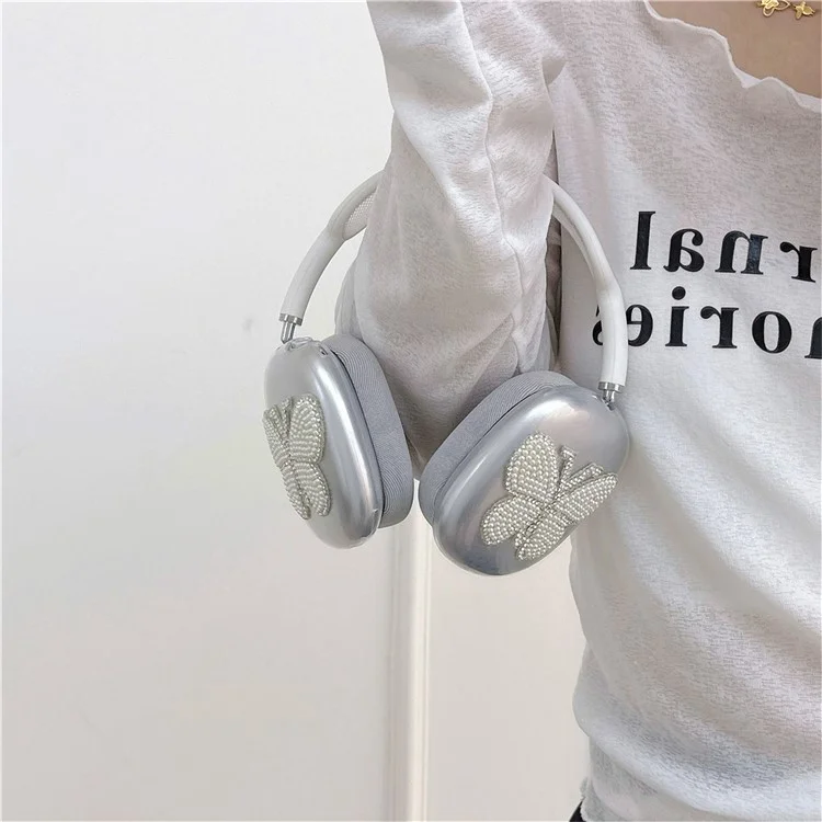 For AirPods Max 1 Pair Butterfly Decor Soft TPU Headphone Earmuff Shell Protective Cover