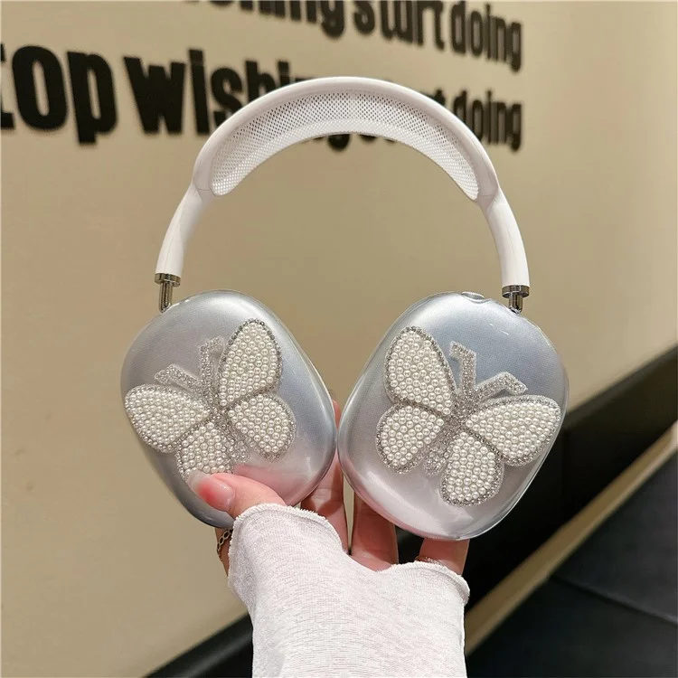 For AirPods Max 1 Pair Butterfly Decor Soft TPU Headphone Earmuff Shell Protective Cover