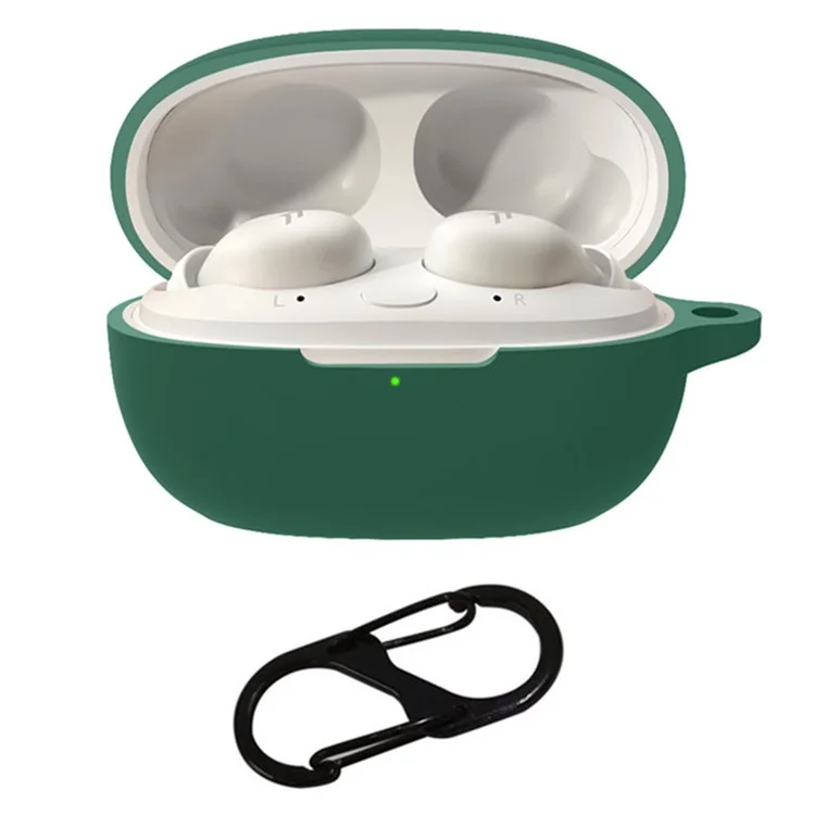 Para 1MORE Sleeping Earbuds Z30 Funda de Silicona Auriculares Bluetooth Cubierta con Hebilla Colgante - Verde Negruzco