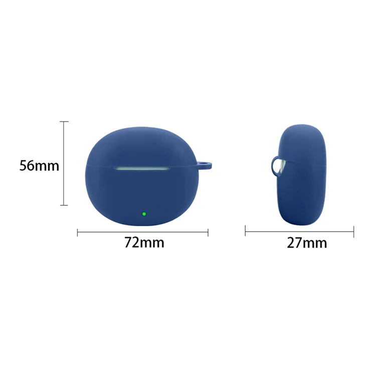 For Honor Earbuds X7 Silicone Headset Case Anti-Scratch TWS Earphone Cover with Hanging Buckle - Dark Blue