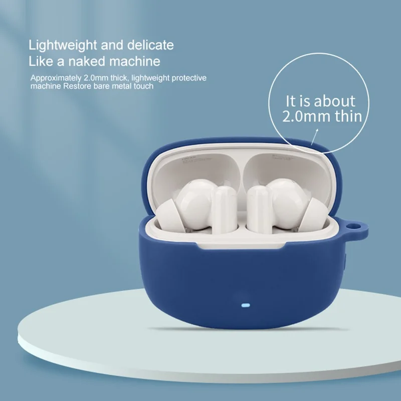 Silicone Case for Edifier Lolli Pro 3 Bluetooth-compatible Earphones Cover with Hanging Buckle - Black