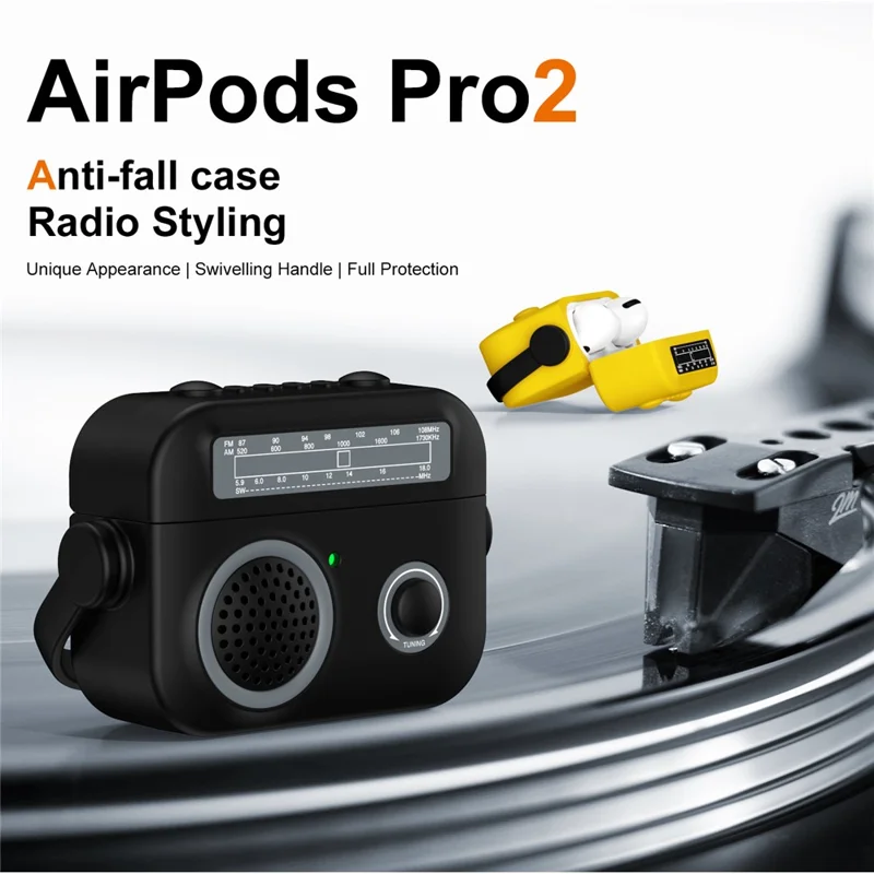 For AirPods Pro 2 Case Shockproof TPU+PC Earbud Cover Radio Style - Rose