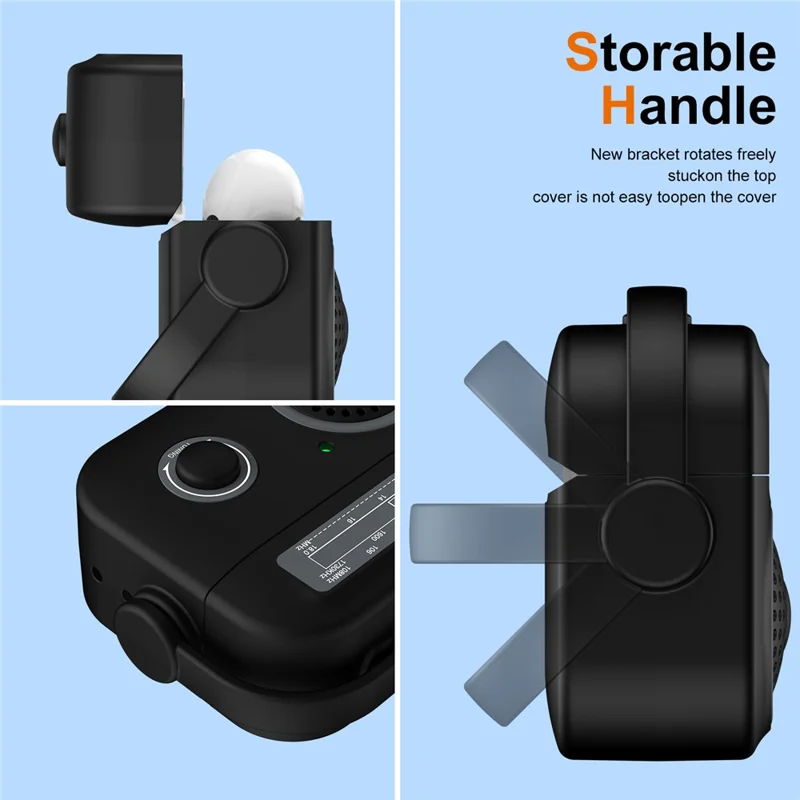 Für Apple AirPods Pro Hülle Kabellose Bluetooth TPU+PC Radioartiger Stil Abdeckung - Schwarz