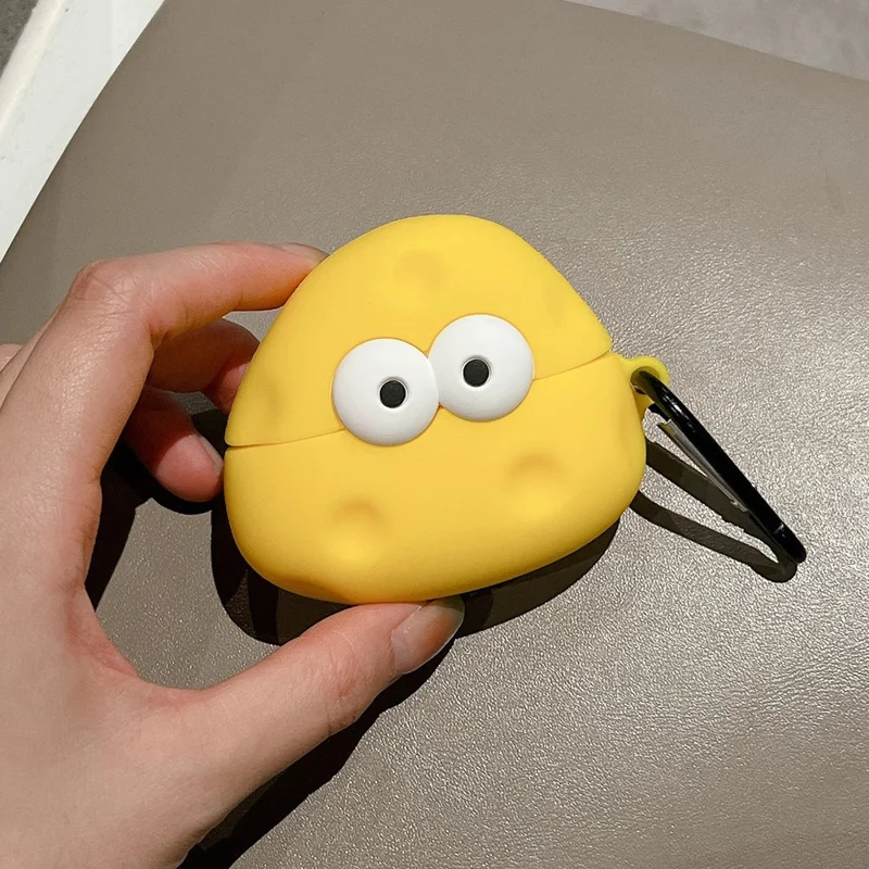 For AirPods Pro / Airpods Pro 2 Cartoon Cheese Silicone Cover Bluetooth-compatible Earphones Protective Case