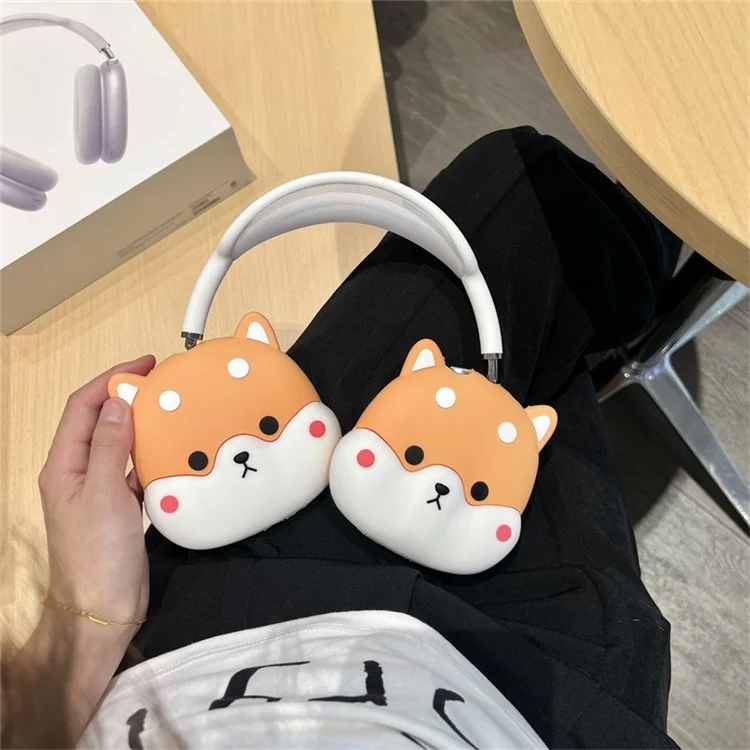 Per AirPods Max 1 paio di copertura protettiva per cuffie in silicone con design a cartoni animati - Cane