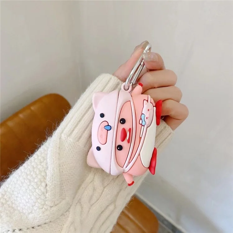 Para Apple Airpods 3 Cartoon Design Bluetooth Earphone Cover Silicona Funda Protectora con Hebilla Colgante