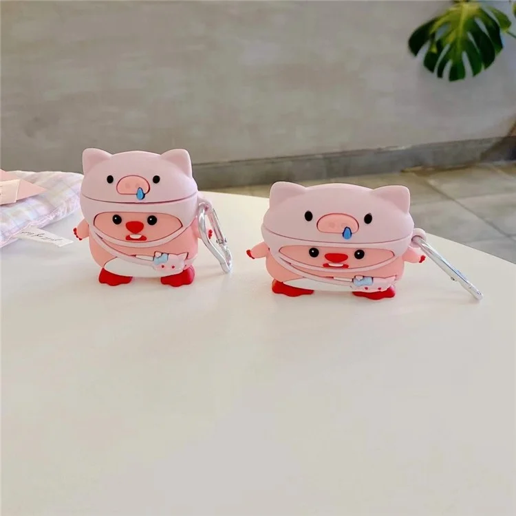 Para Apple Airpods 3 Cartoon Design Bluetooth Earphone Cover Silicona Funda Protectora con Hebilla Colgante
