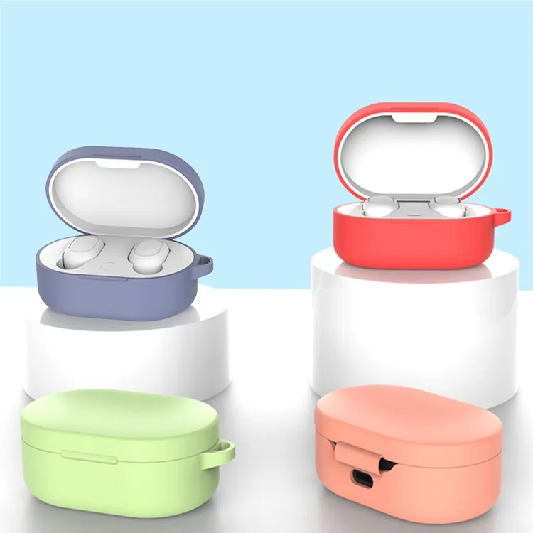 Custodia Protettiva In Silicone Auricolare Bluetooth Con Gancio Per Xiaomi Redmi Airdots 3 - Arancia